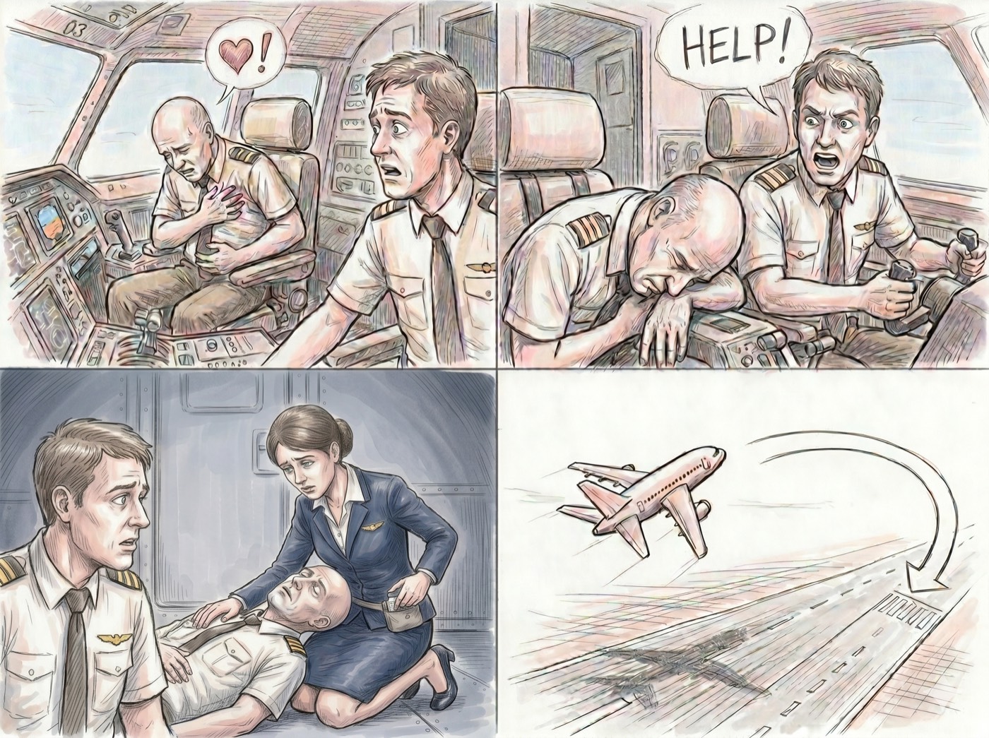 First officer incapacitation emergency diversion scenario