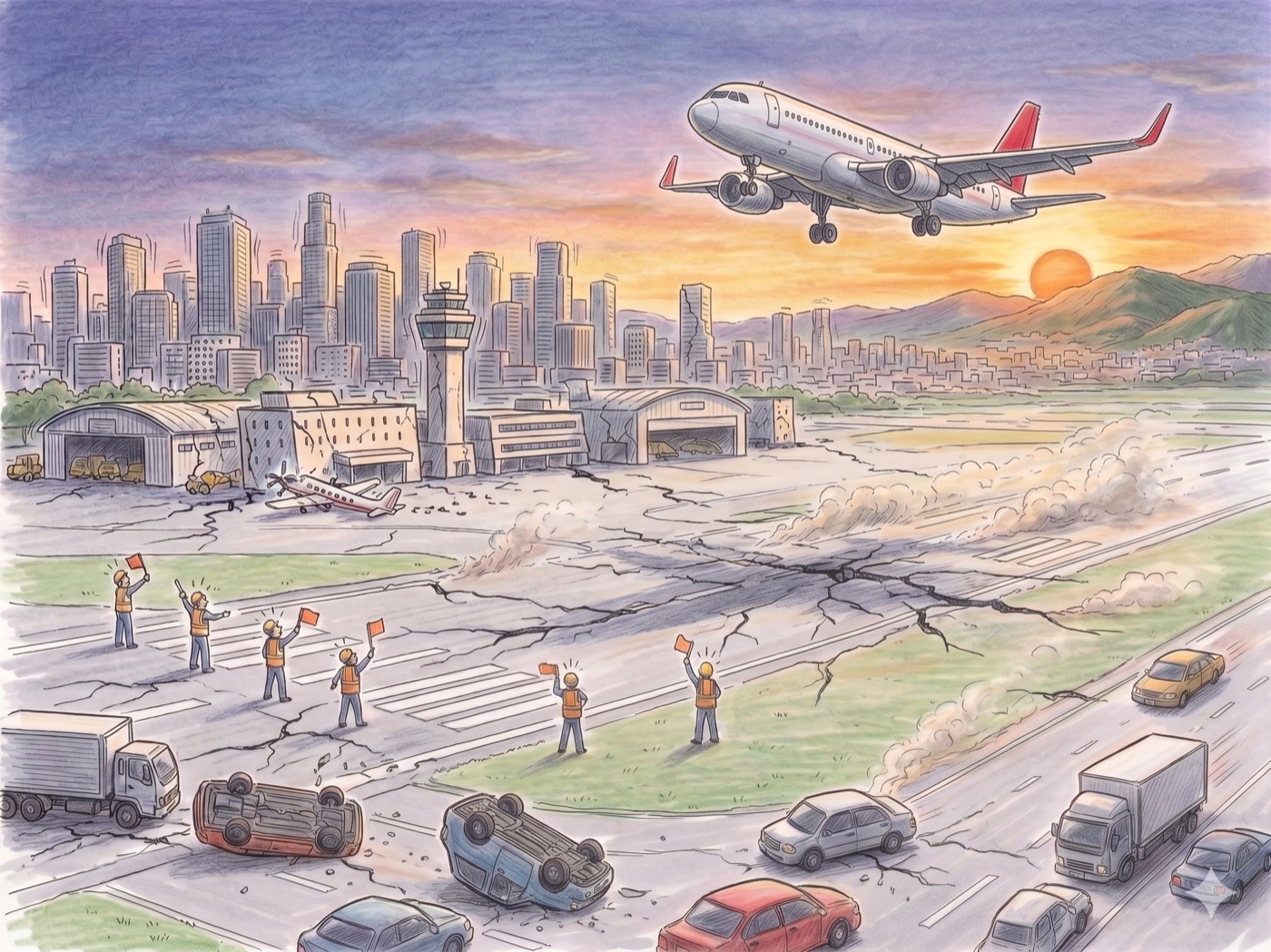 Aviation scene illustration